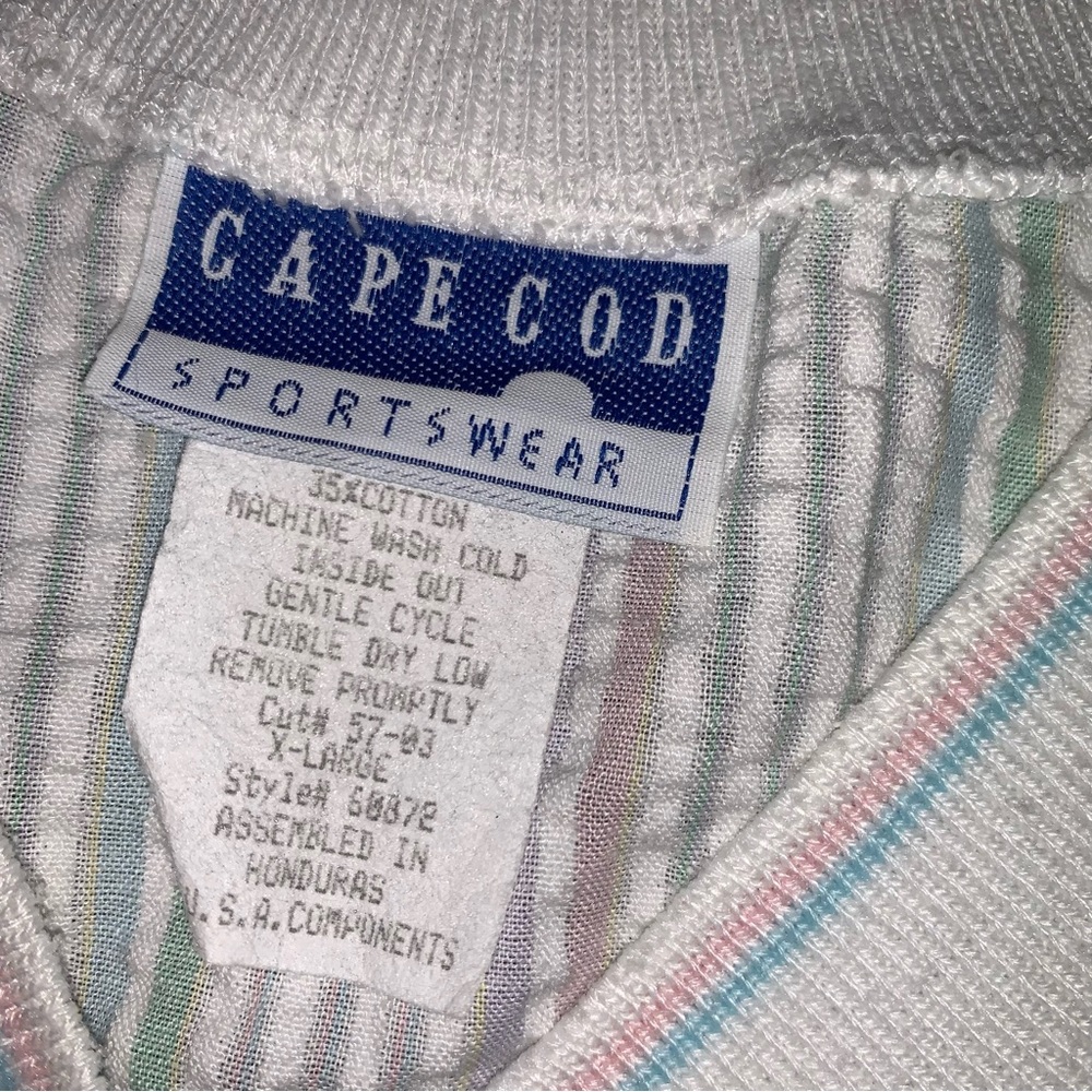 v i n t a g e :: Pastel Seersucker Cape Cod Slouchy Granny Top - Picture 8 of 12